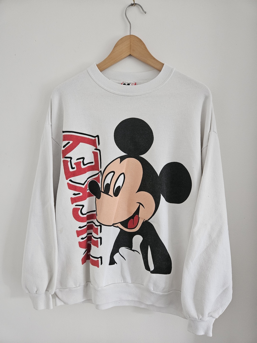 Vintage Mickey Mouse Graphic Crewneck Sweatshirt Double Sided Extra Large 90s